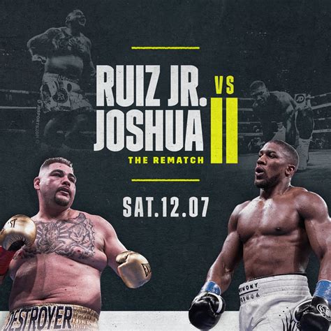 ruiz vs joshua 2 date|Andy Ruiz Jr. vs. Anthony Joshua 2 start time, price, .